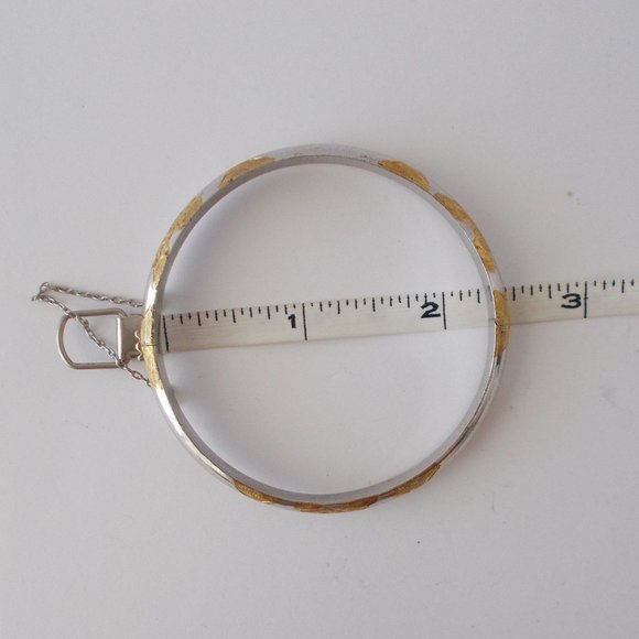 Exquisite Two-Tone .925 Sterling Silver Bracelet - Picture 2 of 7